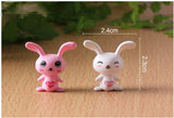 XBJ133 Mini 8pcs Love big ears rabbit decoration supplies moss micro landscape deco  Garden deco Creative handicrafts