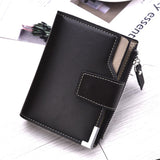Elegant casual men's wallet vertical section multi-function card holder PU genuine multi-card buckle purse
