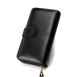 Women Wallet Leather Card Coin Holder Money Clip Long Clutch Phone Wristlet Trifold Zipper Cash Photo Famous Brand Female Purse