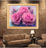 DIY 5D Diamond Embroidery Three Flower Round Diamond Painting Cross Stitch Kits Mosaic Painting Home Decoration