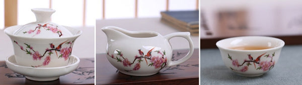 CJ234 Tea set Include total 10 pcs High quality elegant gaiwan, Beautiful and easy teapot kettle Chinese porcelana tea se