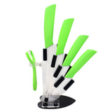 brand high quality kitchen knife ceramic knife set 3" 4" 5" 6" inch + peeler + Transparent Acrylic Stand kitchen