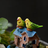 XBJ095 Mini 8pcs Gorgeous parrot decoration supplies moss micro landscape deco  Garden deco Creative handicrafts