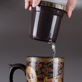 Round purple queen of Pu'er Filter tea cup ceramic cups office cups gift travel kung fu for teas 300ML
