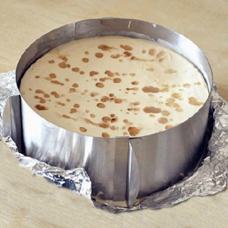 Retractable Stainless Steel 1 Pc Circle Mousse Ring Baking Tool Set Cake Mould Size Adjustable Bakeware 16-30cm Main image