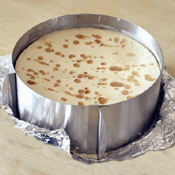 Retractable Stainless Steel 1 Pc Circle Mousse Ring Baking Tool Set Cake Mould Size Adjustable Bakeware 16-30cm