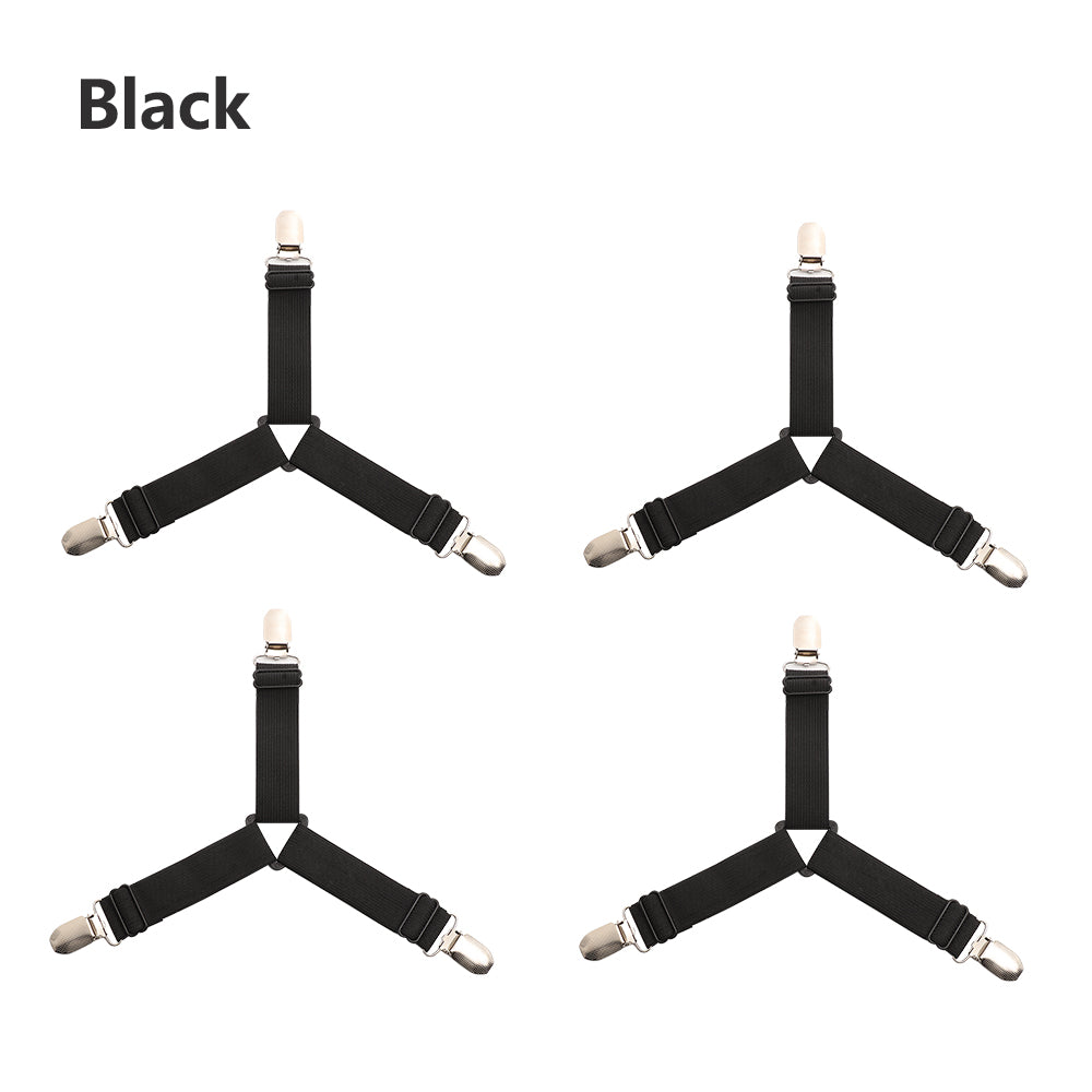 4pcs New Elastic Cover Blankets Grippers Holder Bed Sheet Clip Mattress Fasteners Fixing Slip-Resistant Belt Clip Home Living