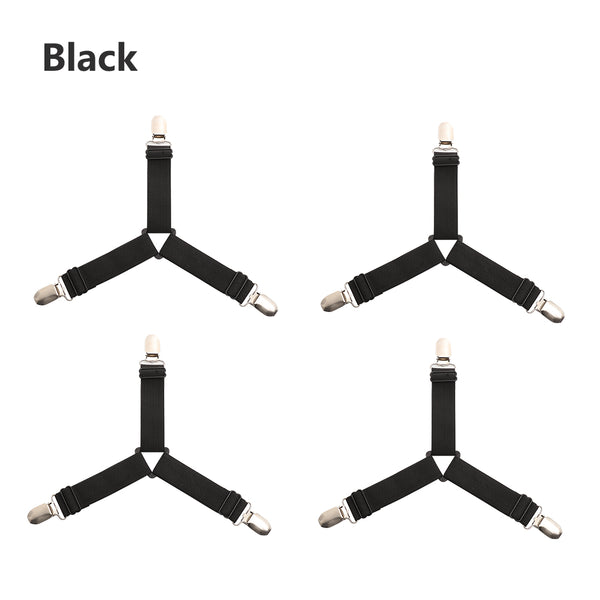 4pcs New Elastic Cover Blankets Grippers Holder Bed Sheet Clip Mattress Fasteners Fixing Slip-Resistant Belt Clip Home Living