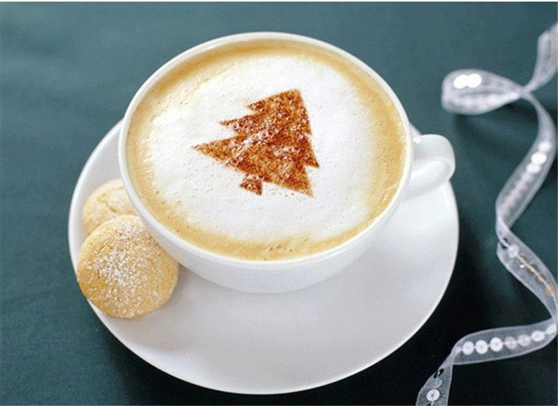 Coffee Mold Appuccino 16pcs/lot Latte pianting Stencil Mold Coffee Decor Barista Duster Art Template Strew Pad Duster