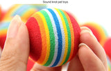 CW026 Rainbow Color Ball Pet Dog Cat Puppy Chew Toys Funny Durable Bite Balls Molar Tool Interactive Training