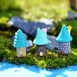 1Pcs Mini Colorful Resin House Trees Micro Landscape Fairy Garden Decoration Miniature/Terrarium Figurines DIY Ornaments