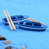 XBJ168 Mini 3pcs Boats and oars decoration supplies moss micro landscape deco  Garden deco Creative handicrafts