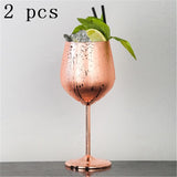 304 Stainless Steel Red Wine Glass Silver Rose Gold Goblets Juice Drink Champagne Goblet Party Barware Kitchen Tools 500ml