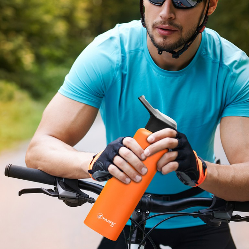 Vacuum Insulated Bike Bicycle Cycling Sports Water Bottle Stainless Steel Flask Jar Leak-proof Canteen 550mL 750mL Secondary image
