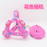 Adjustable Breathable Nylon Dog Harness and leash set Pet Vest Rope Dog Chest Strap Leash Set Collar Leads Harness for small dog