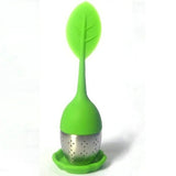 CJ049 Food-grade 1 pc Silicone & Stainless Steel Leaf Tea Leaf Strainer Herbal Spice Infuser Tea Filter