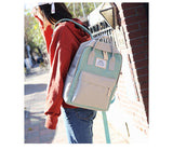 Women Canvas Backpacks Candy Color Waterproof School Bags for Teenagers Girls Patchwork Backpack New Female Mochila escolar