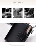Elegant casual men's wallet vertical section multi-function card holder PU genuine multi-card buckle purse