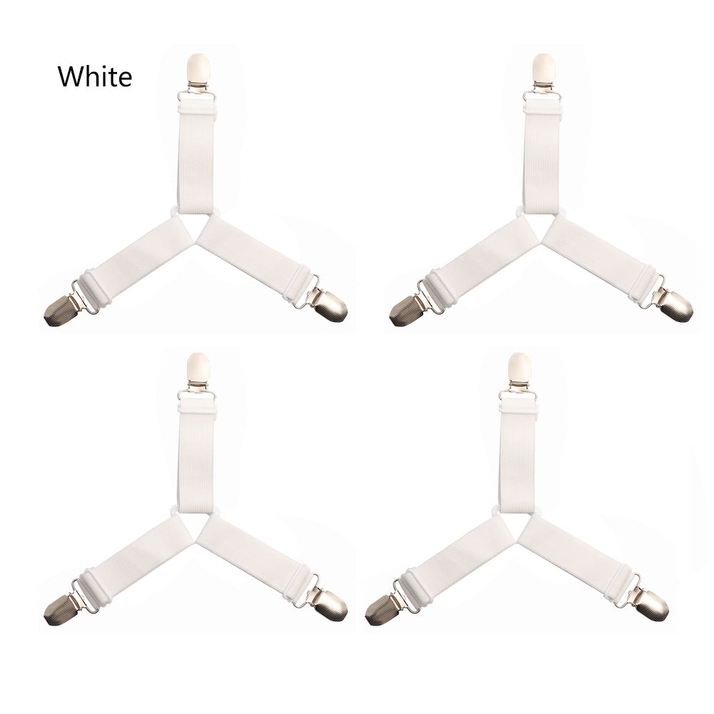 4pcs New Elastic Cover Blankets Grippers Holder Bed Sheet Clip Mattress Fasteners Fixing Slip-Resistant Belt Clip Home Living