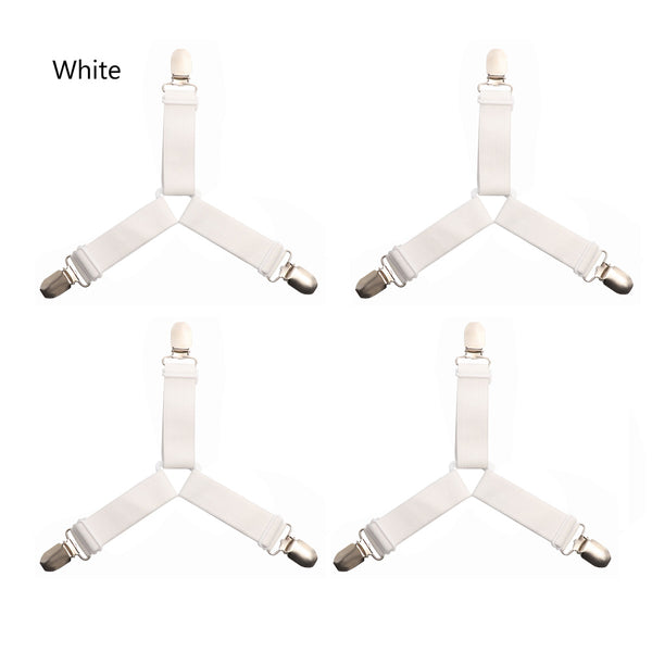 4pcs New Elastic Cover Blankets Grippers Holder Bed Sheet Clip Mattress Fasteners Fixing Slip-Resistant Belt Clip Home Living
