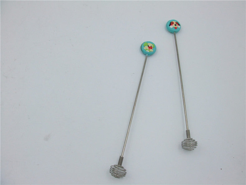 New arrival High Quality Long Handle Stainless steel Honey Bee Stirring Liquid Muddler Juicer Mixer Egg Blender