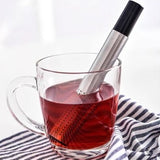 Tea Strainer Stick Stainless Steel Pipe Design Mesh Tea Filter Coffee Teapot Tools