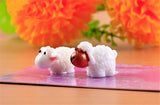 XBJ064 Landscape Mini 2pcs Cute Resin Crafts Decorations Simulation lovers sheep white sheep sheep goat