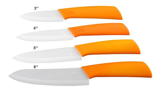 High quality 3" 4" 5" 6" inch brand Paring Fruit Utility Chef Kitchen Ceramic Knife Sets+Acrylic Holder Block