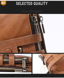 Double zipper bulk wallet anti-RFID steal fashion short casual men's wallet new genuine leather wallet