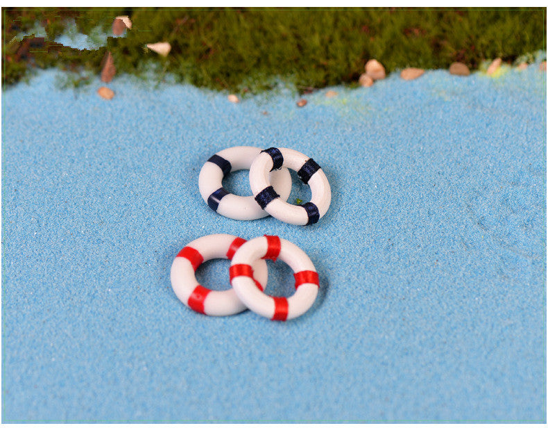 XBJ176 Mini 6pcs Swim ring decoration supplies moss micro landscape deco  Garden deco Creative handicrafts