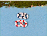 XBJ176 Mini 6pcs Swim ring decoration supplies moss micro landscape deco  Garden deco Creative handicrafts