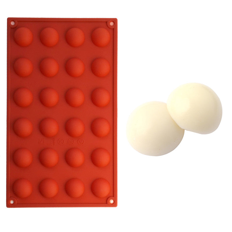 Pastry Tools Large Size 24 Holes Half Rond Grade Silicone Chocolate Mold , Muffin Mold/decorating Cake Tools