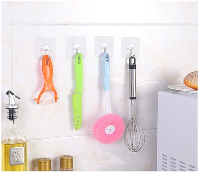 1pc Strong suction Wall Hooks Hanger Transparent Suction Cup Sucker Key Hook for Bathroom Kitchen Main image