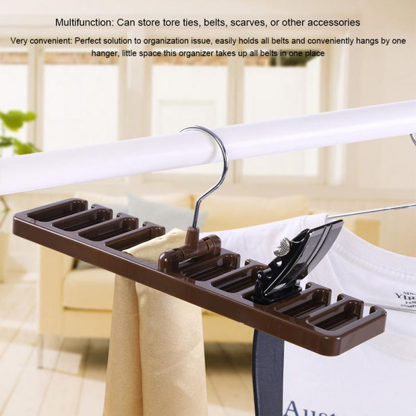10 Grid Storage Rack Tie Belt Organizer Space Saver Rotating Scarf Ties Hanger Holder Hook Closet Organization Tops Bra Belt Bag