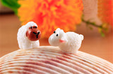 XBJ064 Landscape Mini 2pcs Cute Resin Crafts Decorations Simulation lovers sheep white sheep sheep goat
