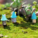 1Pcs Mini Colorful Resin House Trees Micro Landscape Fairy Garden Decoration Miniature/Terrarium Figurines DIY Ornaments