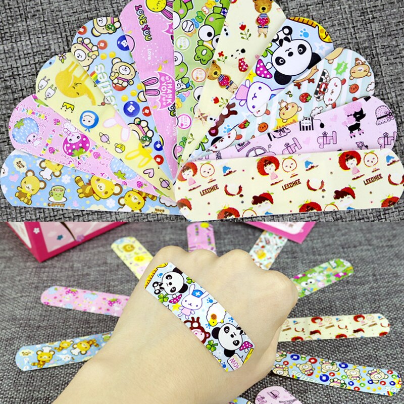 Children Dreathable Waterproof Wound Patch Waterproof Bandage Cartoon Cute Band-Aid Hemostatic Adhesive Medical Band-aid 50Pcs