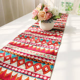 HELLOUOUNG Bohemia Cotton Linen Table Runner Cloth Tapestry 30x180cm Wedding Banquet Party Home Decor Blue Red 2 Size
