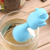 CJ048 High Quality Cute Squirrel Tea Strainer Silicone loose-leaf Tea Infuser Filter Diffuser Fun Tea Accessories