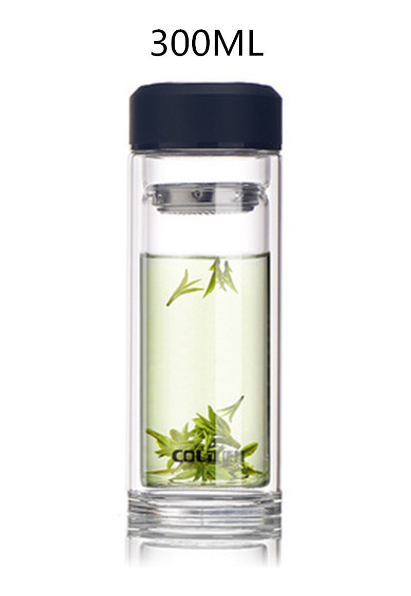 1PC 500ml My Water Portable Double Glass Bottle Hot Transparent Filter Office Tea Bottle