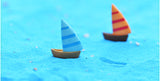 3pcs/lot micro-landscape decoration Mediterranean style Aegean sea zakka small sailing boat handmade aquarium decoration