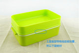 CJ007 lunchbox tableware Double plastic bento lunchboxes Double buckle around lunchbox can microwaveoven