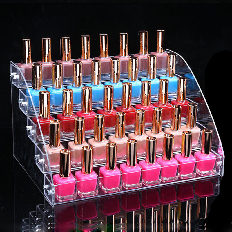 Clear/Transparent Nail Polish Rack Multi layers Cosmetic Varnish Display Stand Holder Manicure Tool Organizer Storage Shelf Secondary image