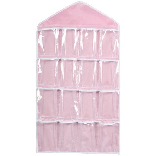 16 Pockets 78*42cm Household Clear Hanging Bag Socks Bra Underwear Rack Hanger Storage Organizer Wardrobe New