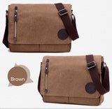 Canvas Leather Crossbody Bag Men Military Army Vintage Bags Shoulder Bag Casual Travel school Bags For Teenagers sac a dos bolsa