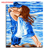 Romantic Love Figure Digital Painting Handpainted Oil Painting by numbers oil paintings chinese scroll paintings Home Decor