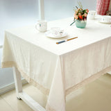 HELLOYOUNG White Decorative Table Cloth Cotton Linen Lace Tablecloth Dining Table Cover For Kitchen Home Decor U1132
