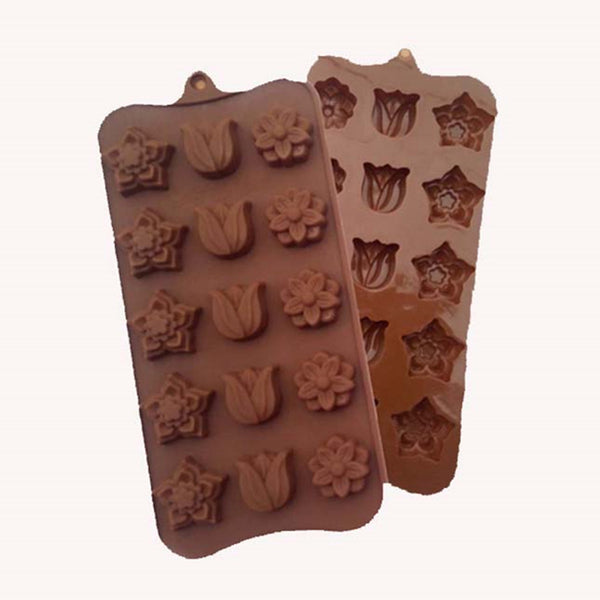 Beautiful Tulips Small Size 15 Holes  Modeling Grade Silicone Material Shape For Chocolate Handmade Mold Cake Tools