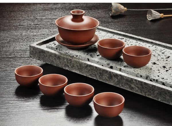 Yixing Purple sand tea set black/red ceramic kung fu Teapot, handmade Purple sand teapot teacup gaiwan Tureen tea ceremony
