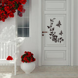 Decorative Butterfly Flower vine bathroom vinyl wall stickers home decoration wall decals for toilet sticker